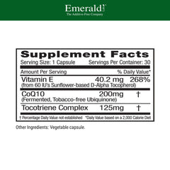 Vitamin E from sunflower base used in the CoQ10 supplement