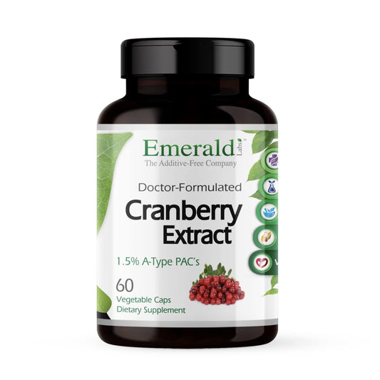 Front label of EMERALD LABS Cranberry Extract
