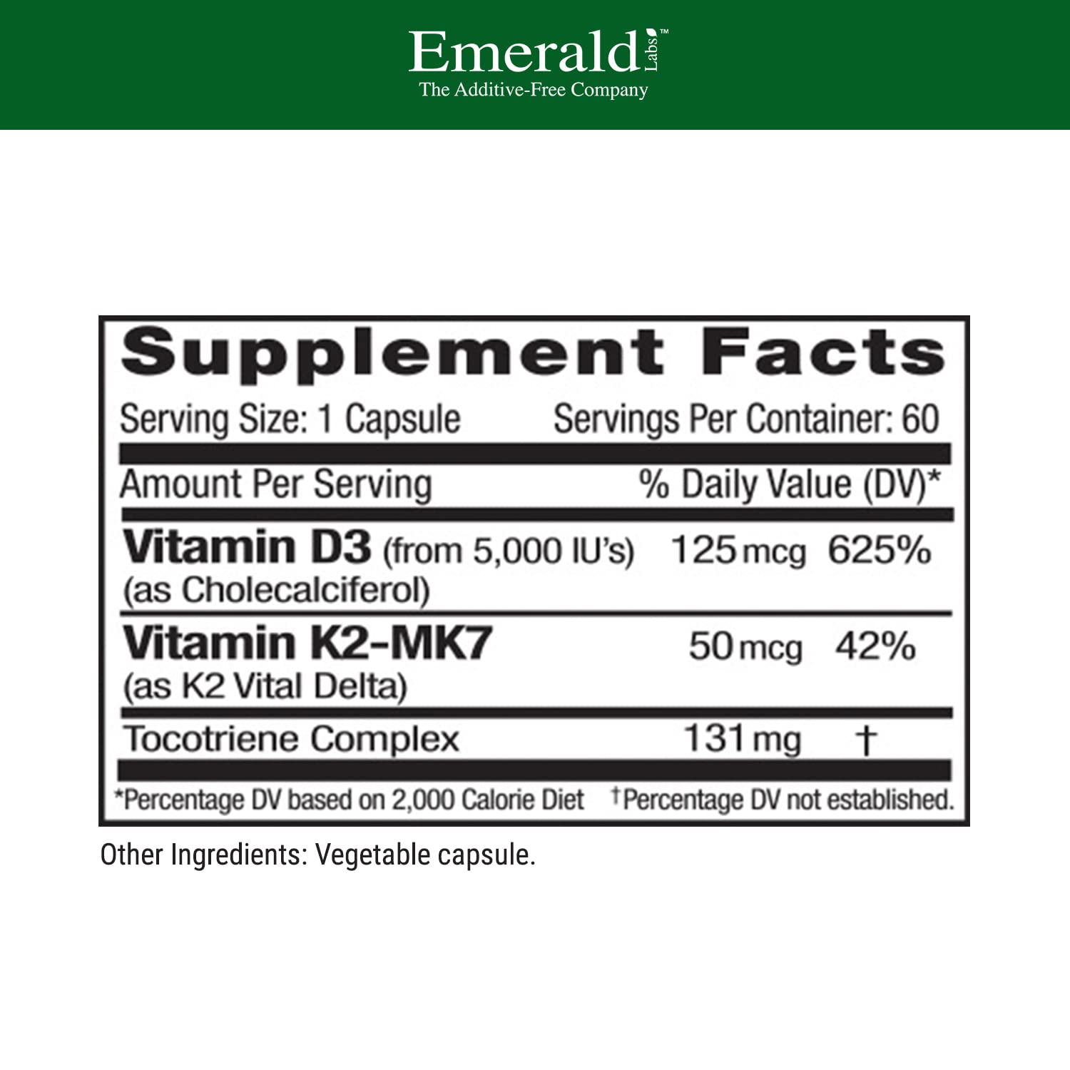 D3+K2 capsules for bone and dental health and immune support