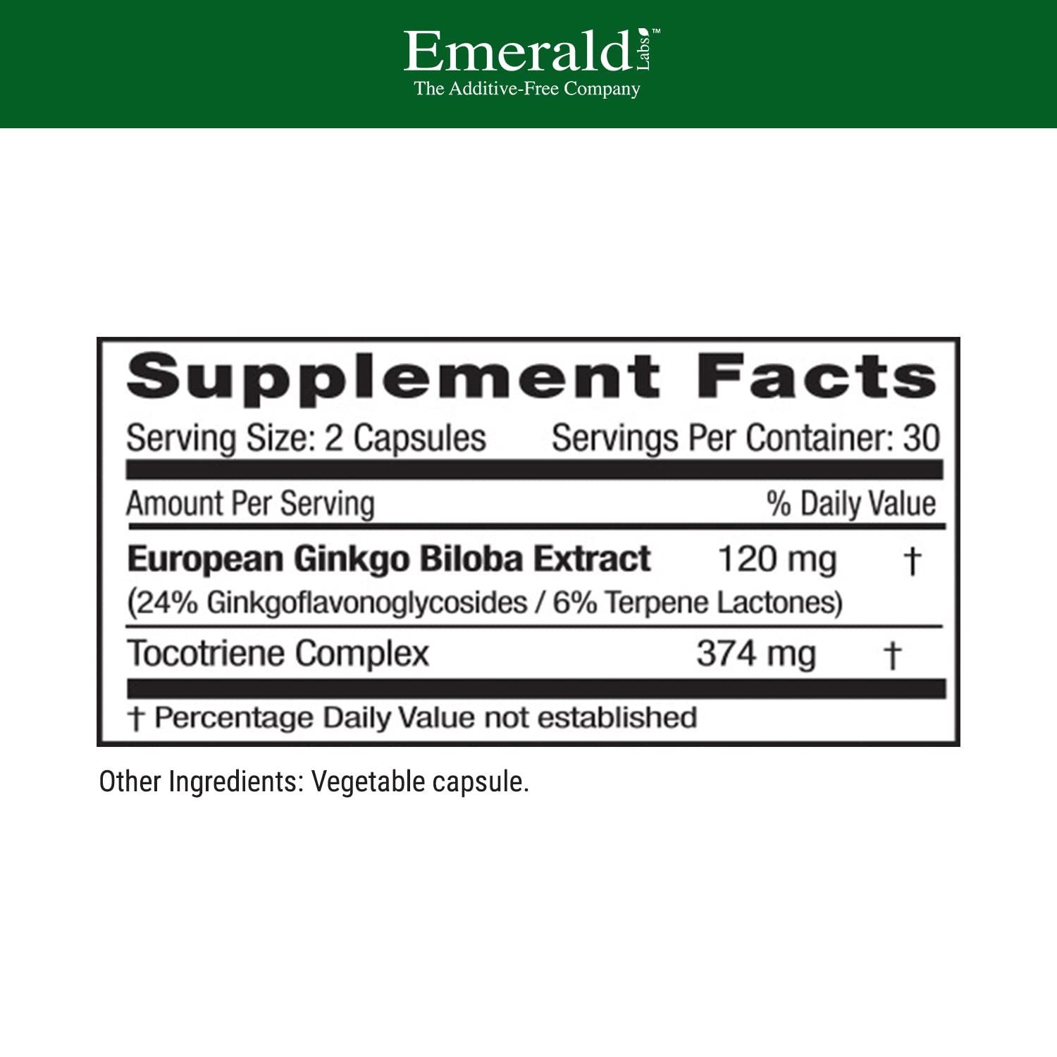 European Ginkgo Biloba extract 120 mg per serving
