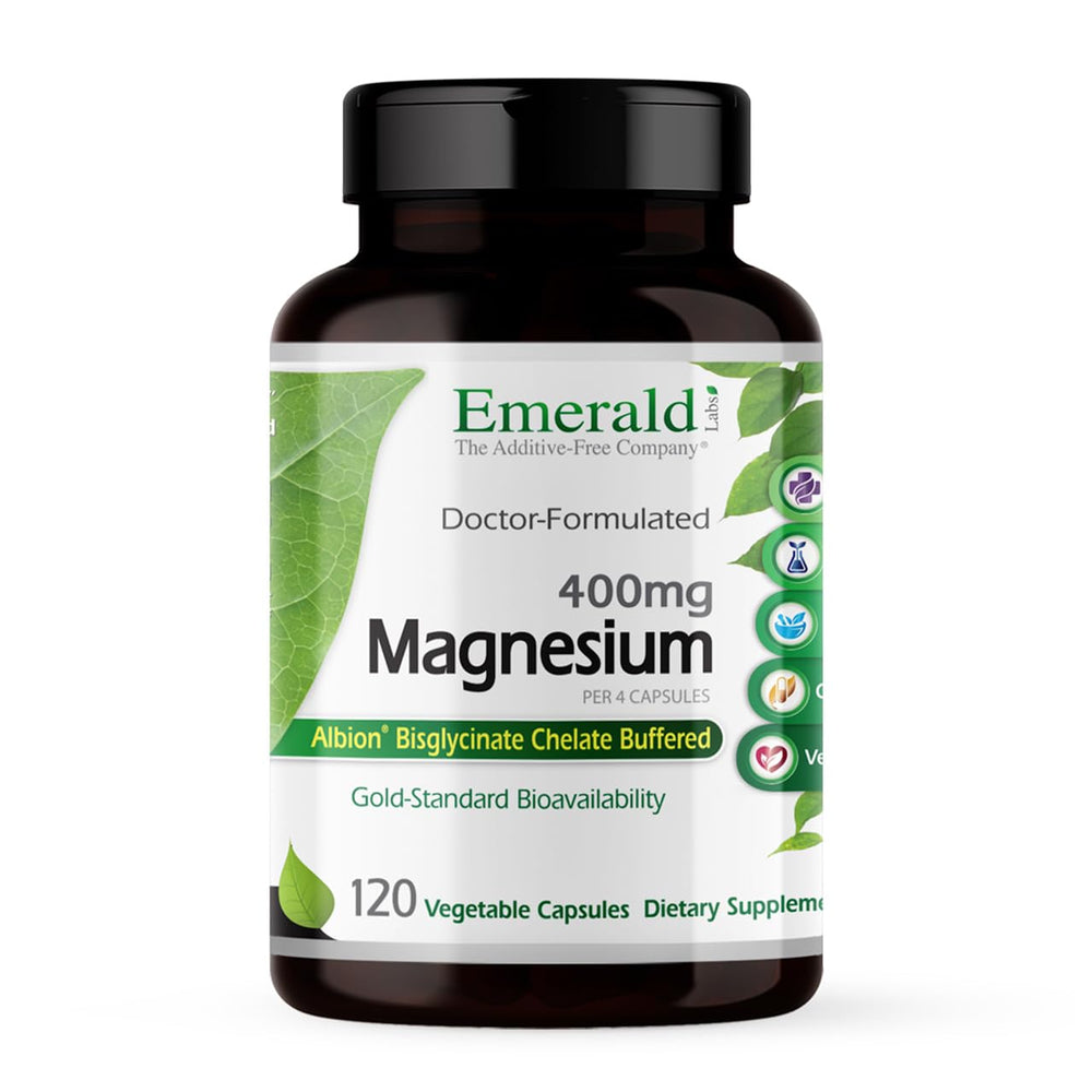 Emerald Labs Magnesium 400mg bottle for bone & sleep support