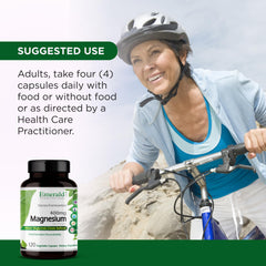 Magnesium supplement label highlighting gluten-free and additive-free