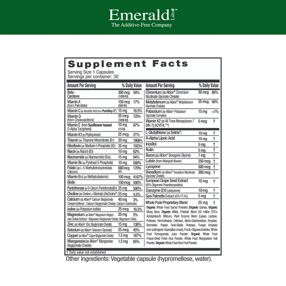 EMERALD LABS Men's 45+ 1-Daily Multi bottle