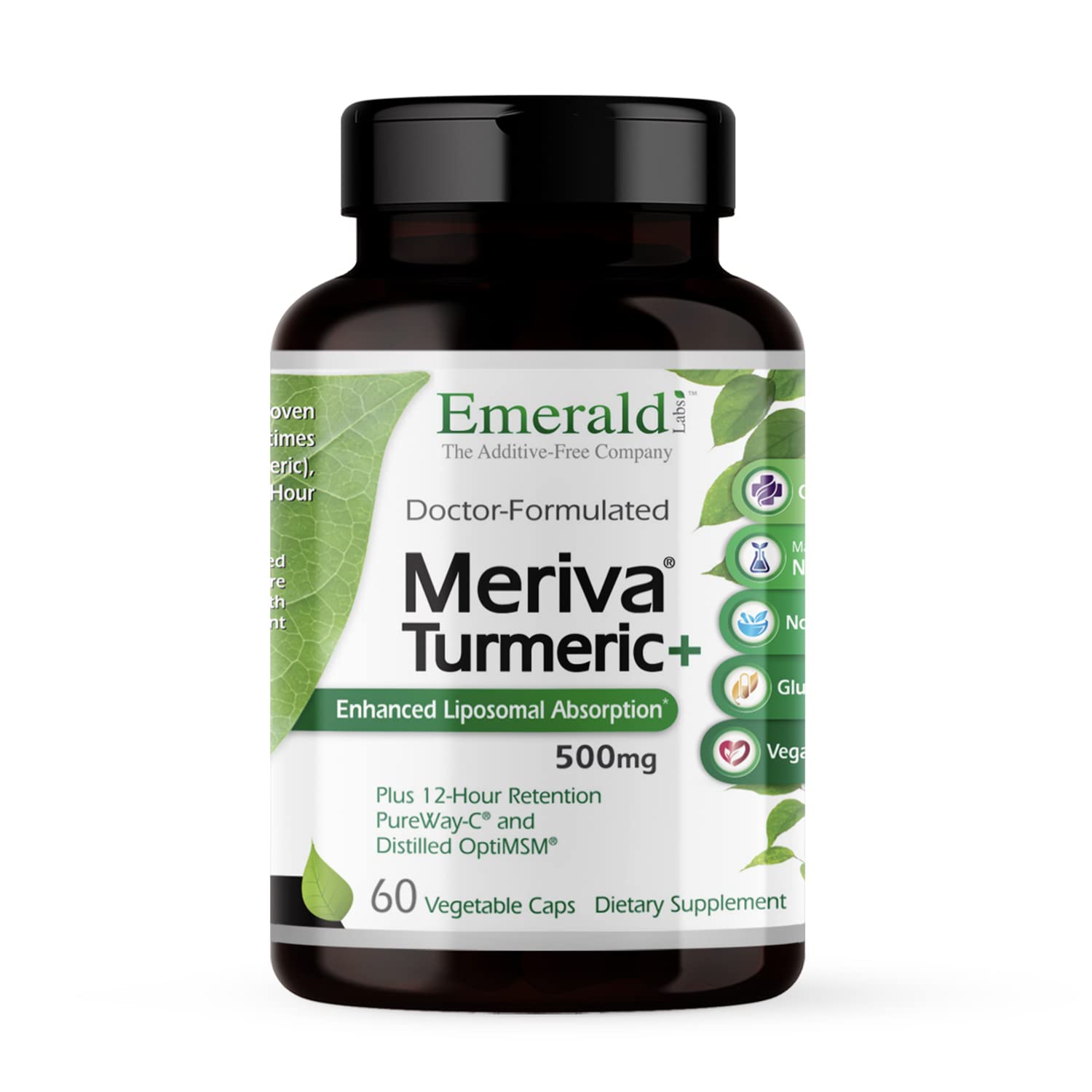 Emerald Labs Meriva Turmeric Plus bottle label