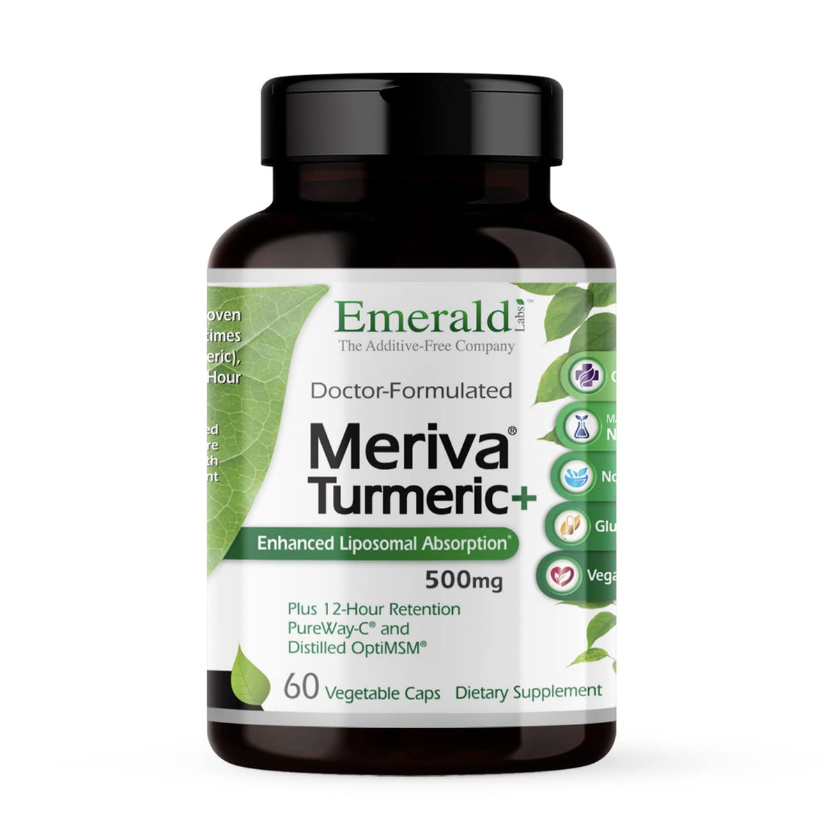 Emerald Labs Meriva Turmeric Plus bottle label