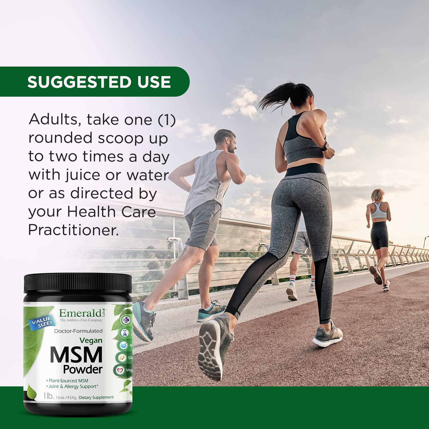 Keratin and skin health benefits graphic for MSM powder