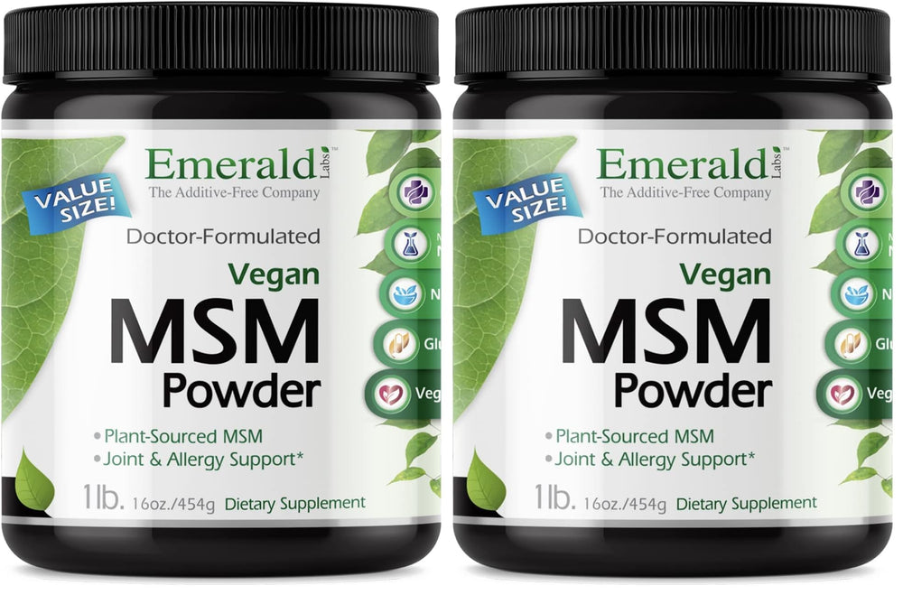 Emerald Labs MSM Powder bottle with front label