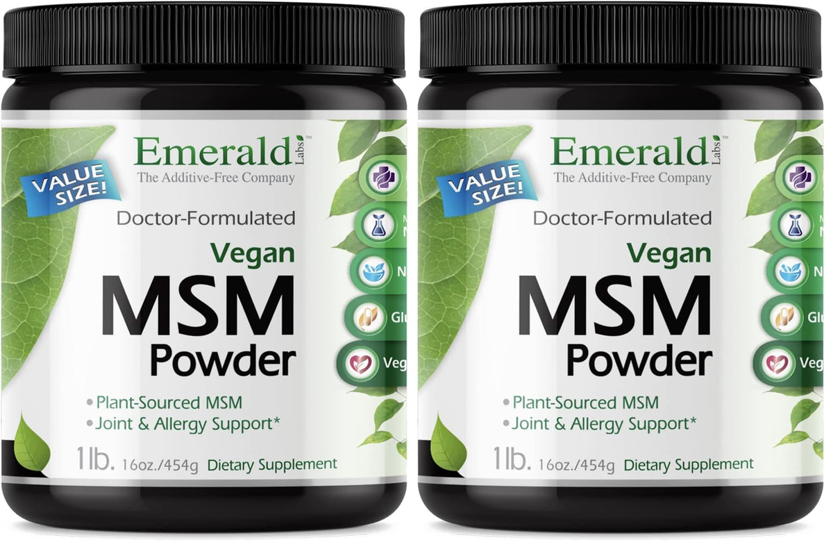 Emerald Labs MSM Powder bottle with front label