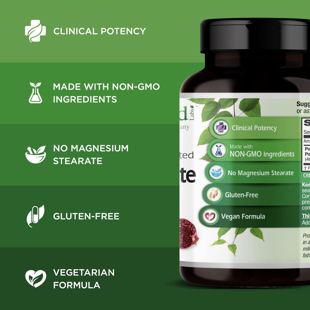 Supplement facts panel for Emerald Labs Pomegranate Extract