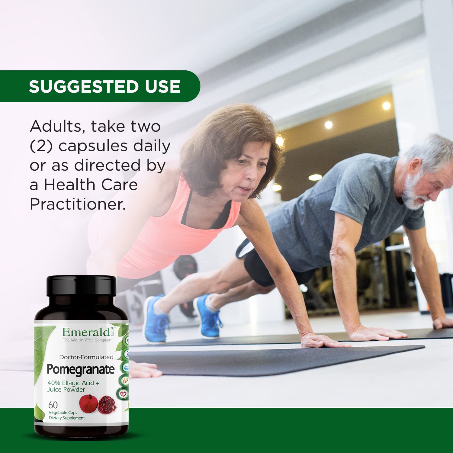 Illustration of heart health and immune support with pomegranate