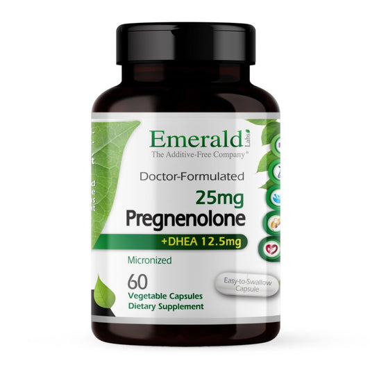 Emerald Labs Pregnenolone 50mg with DHEA 25mg bottle of 60 vegetable capsules