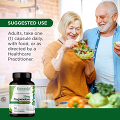 Capsules close-up for EMERALD LABS Pregnenolone 50mg with 25mg DHEA