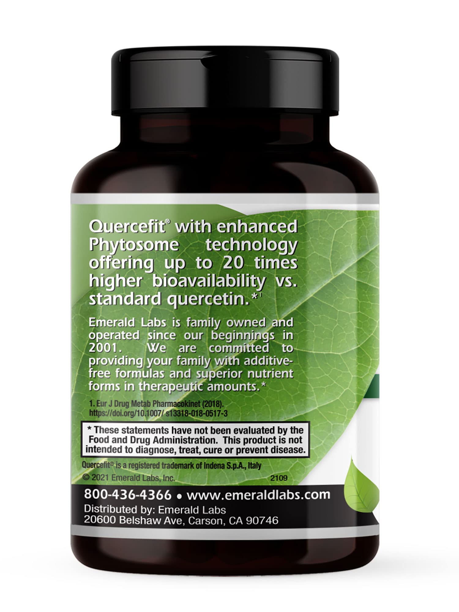 Ingredients: Quercefit 250 mg phytosome quercetin