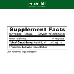 Gluten-free Setria L-Glutathione 30 Vegetable Capsules packaging