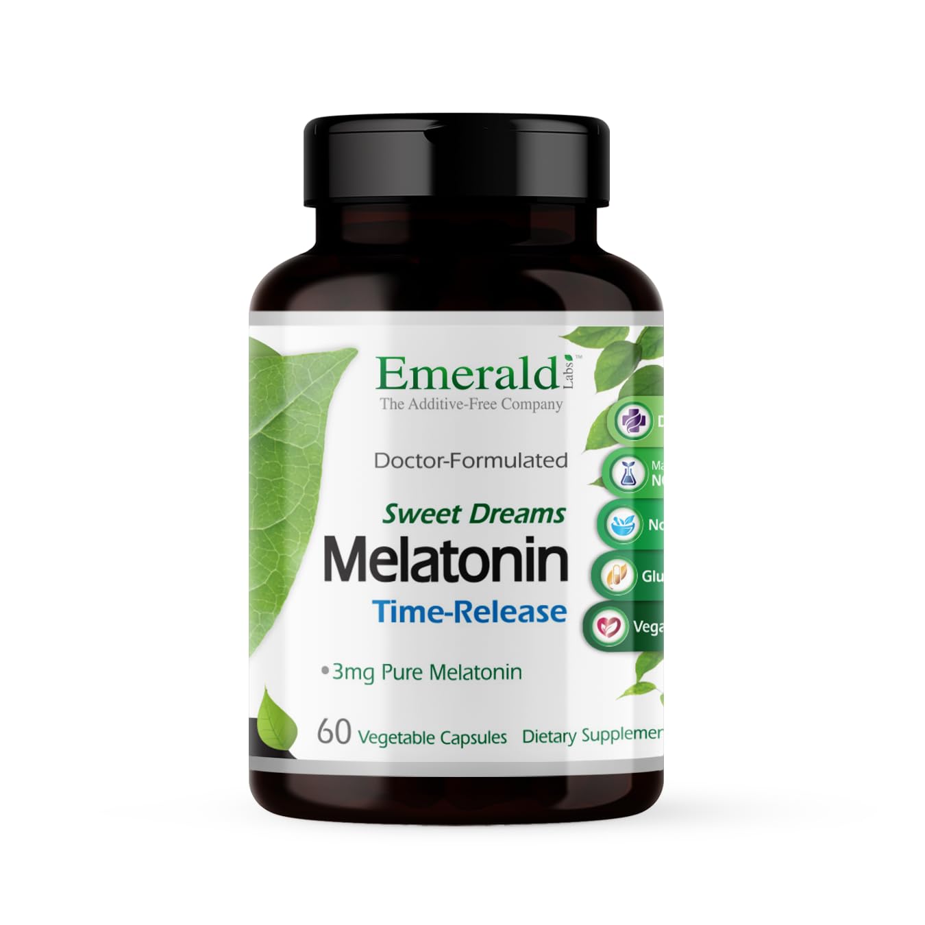Emerald Labs Sweet Dreams Melatonin Time-Release bottle with label