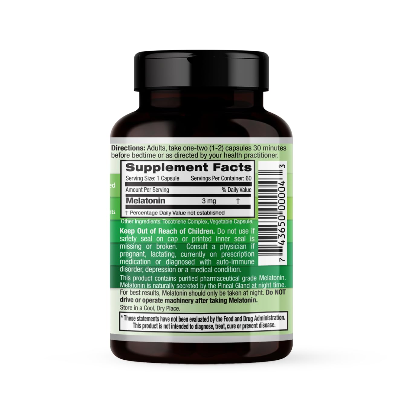60 vegetable capsules per bottle
