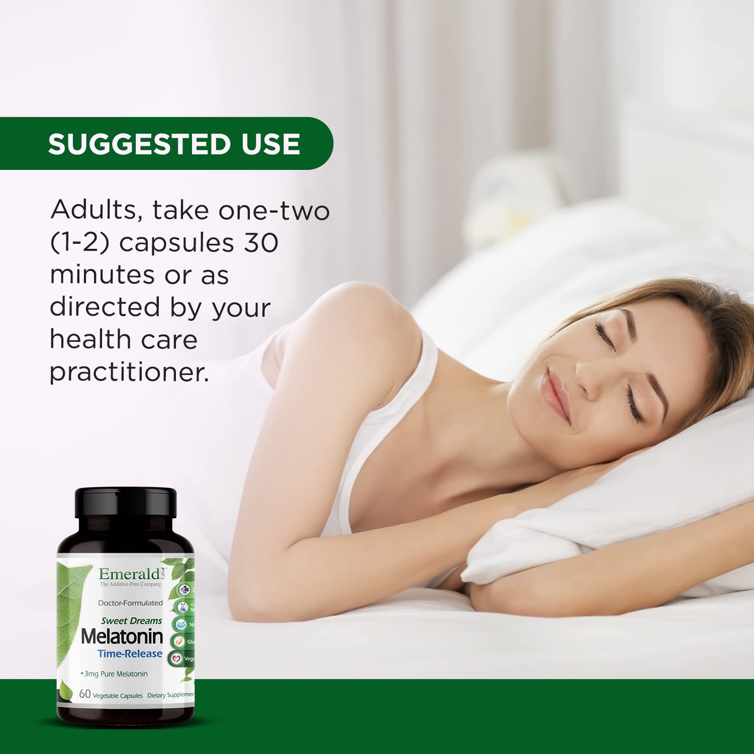 Evening routine concept with Melatonin Time-Release bottle