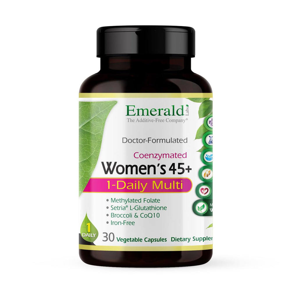Emerald Labs Women's 45+ 1-Daily Multi bottle - front view