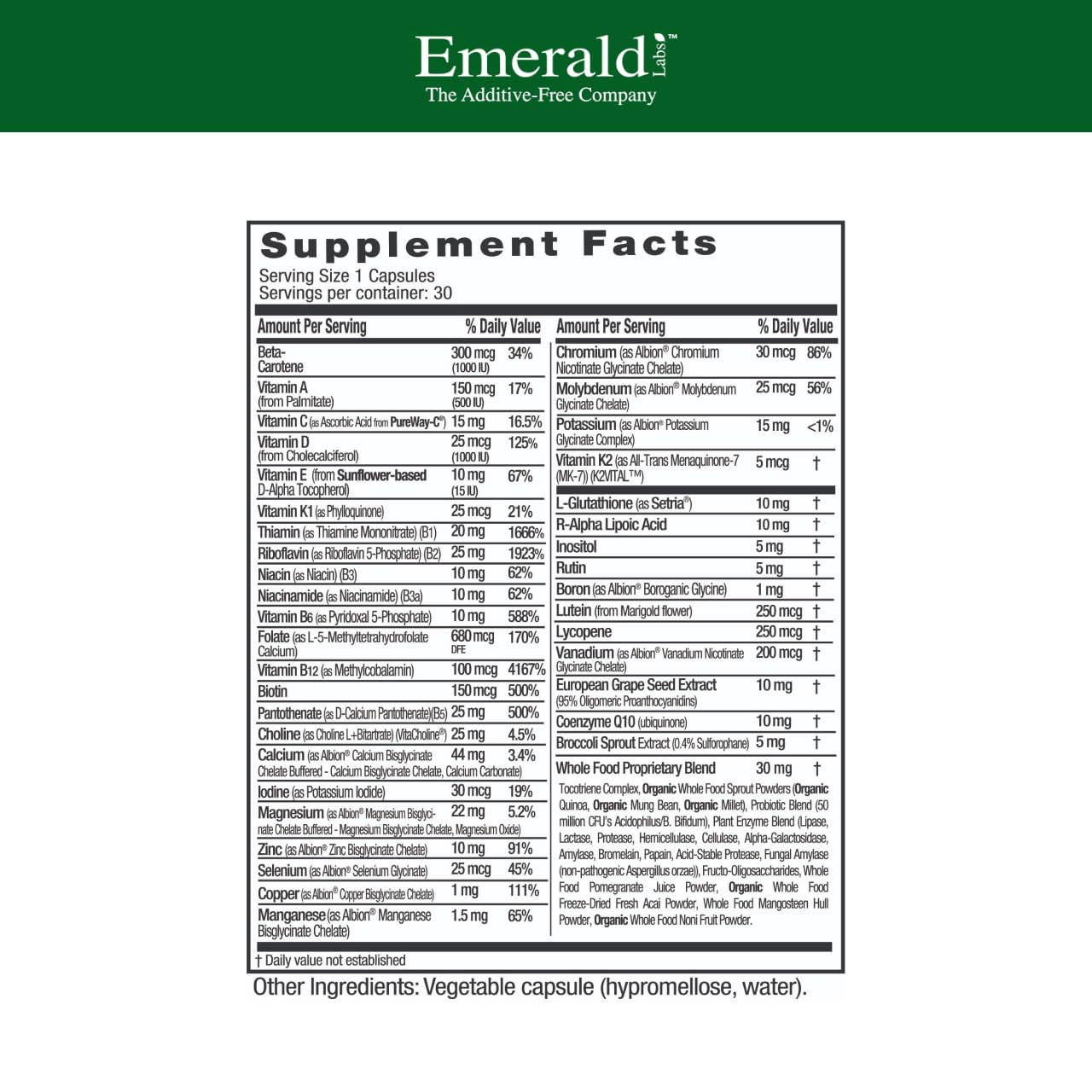 Close-up of label highlighting gluten-free and vegetarian claims