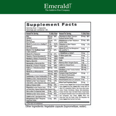 Emerald Labs Women's 45+ Multi capsules close-up for immune support and bone health.