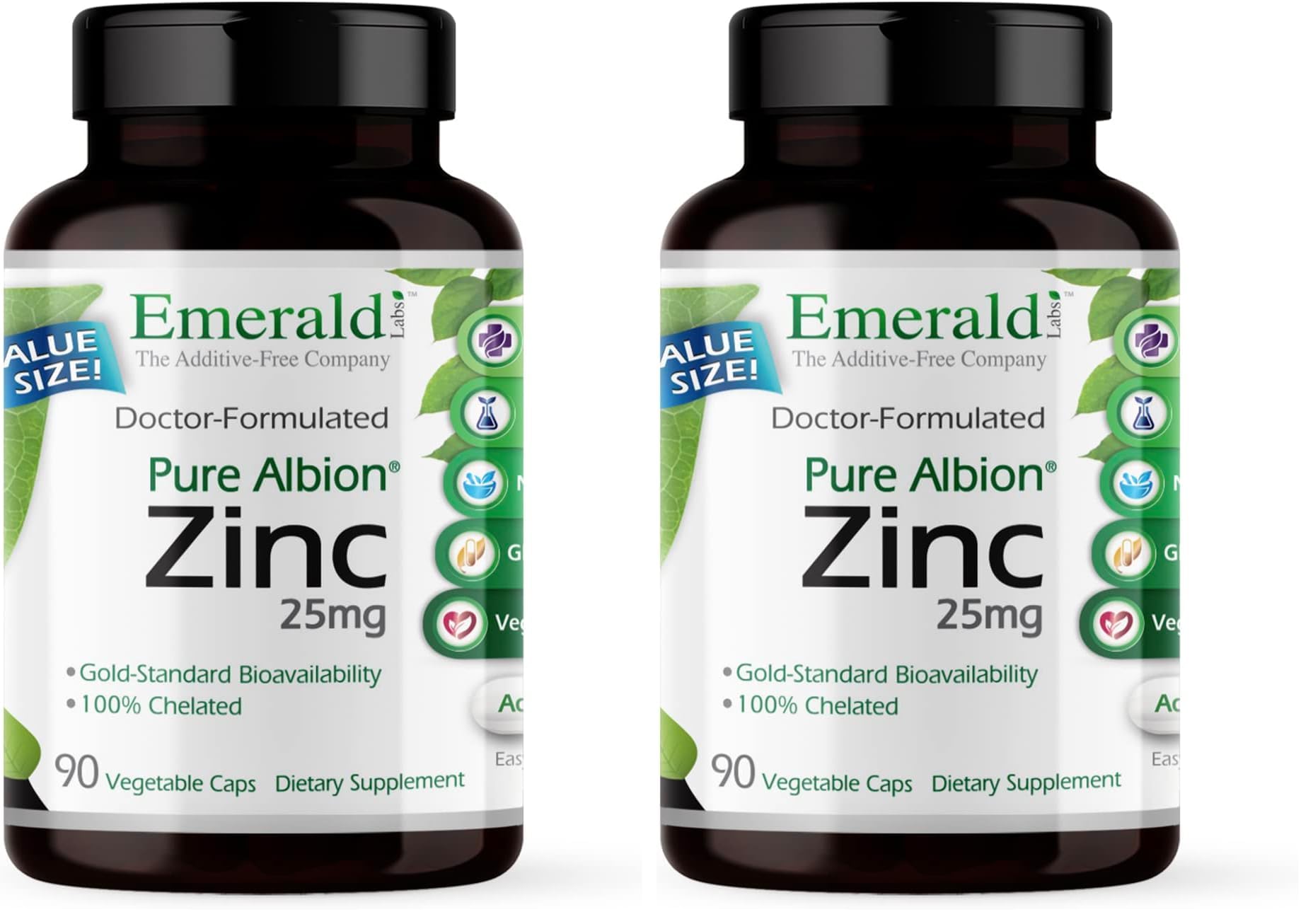 Emerald Labs Zinc 25mg bottle label