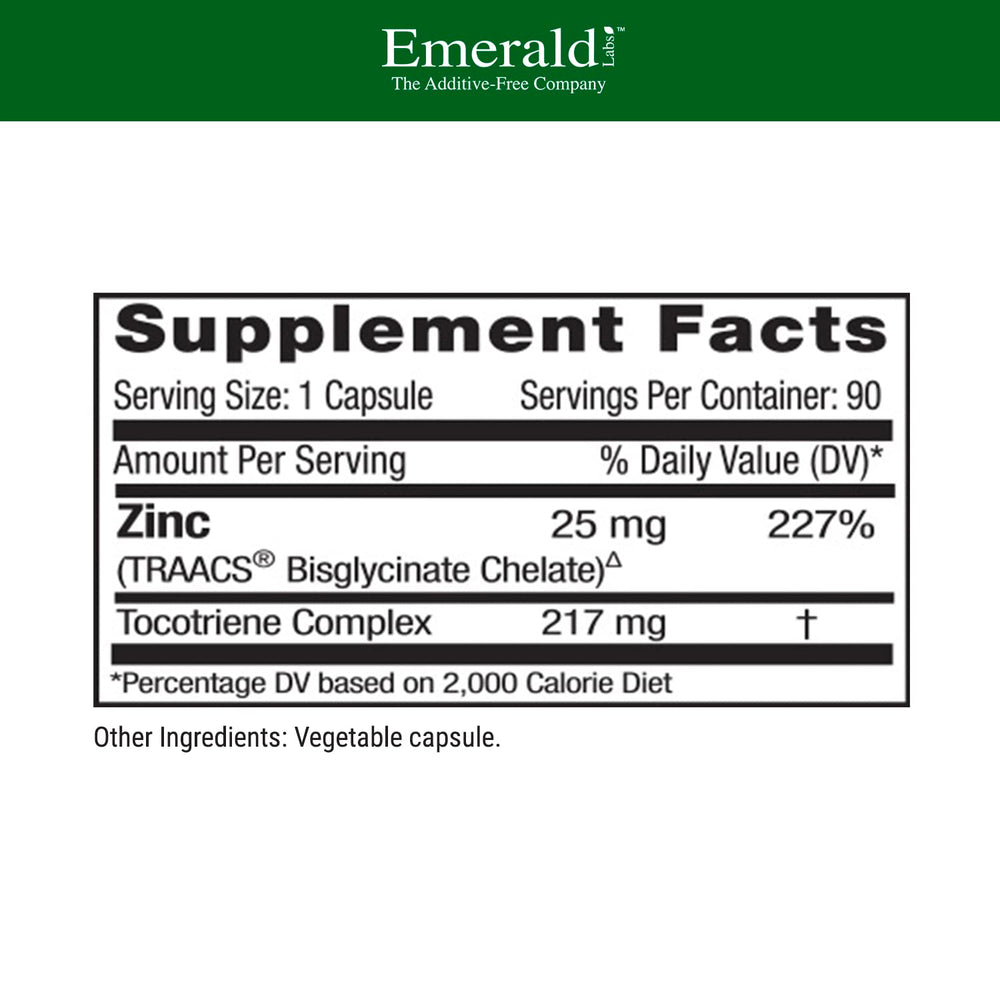 Close-up of zinc bisglycinate capsules