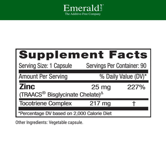 Close-up of zinc bisglycinate capsules