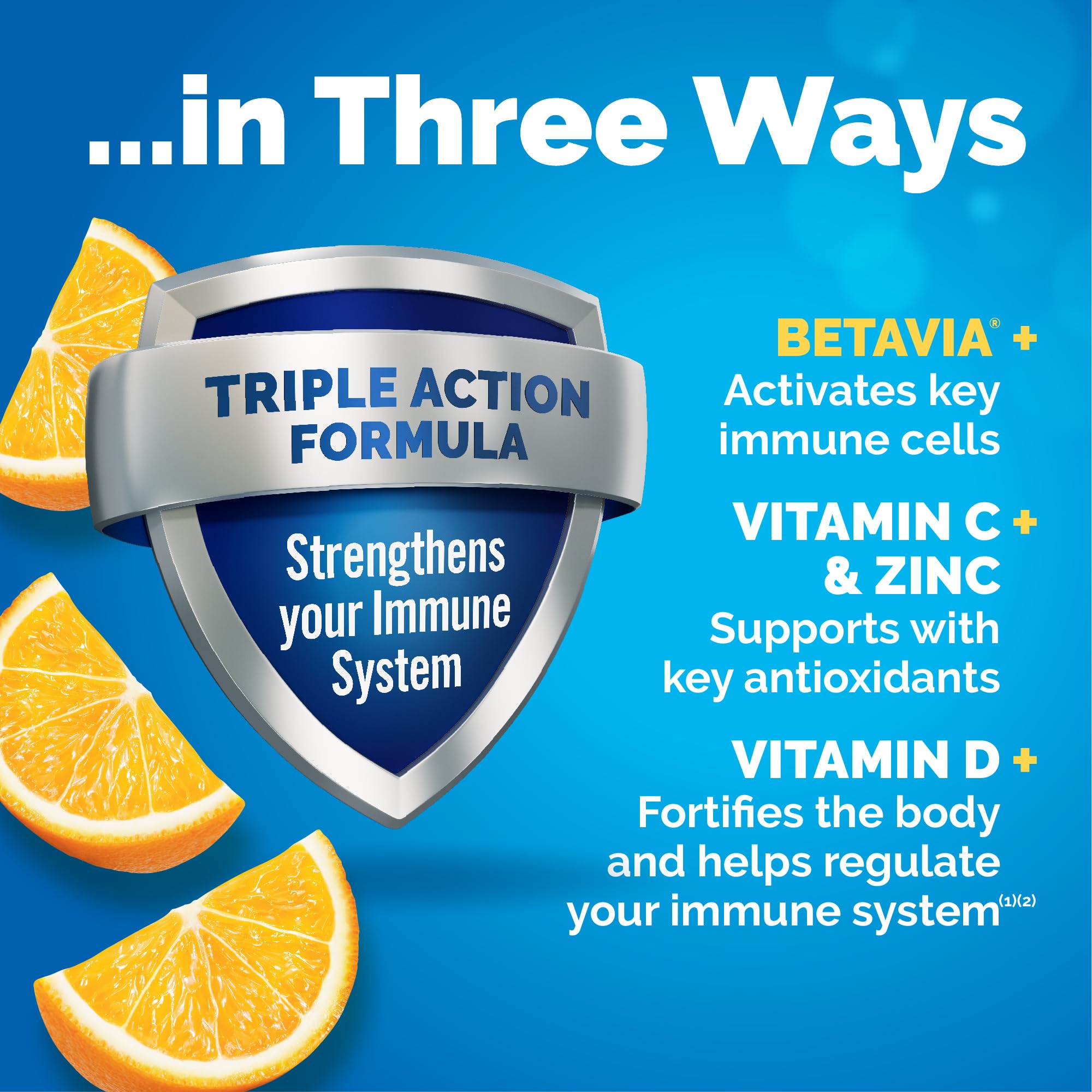 Close-up of Emergen-C Immune+ Triple Action packets