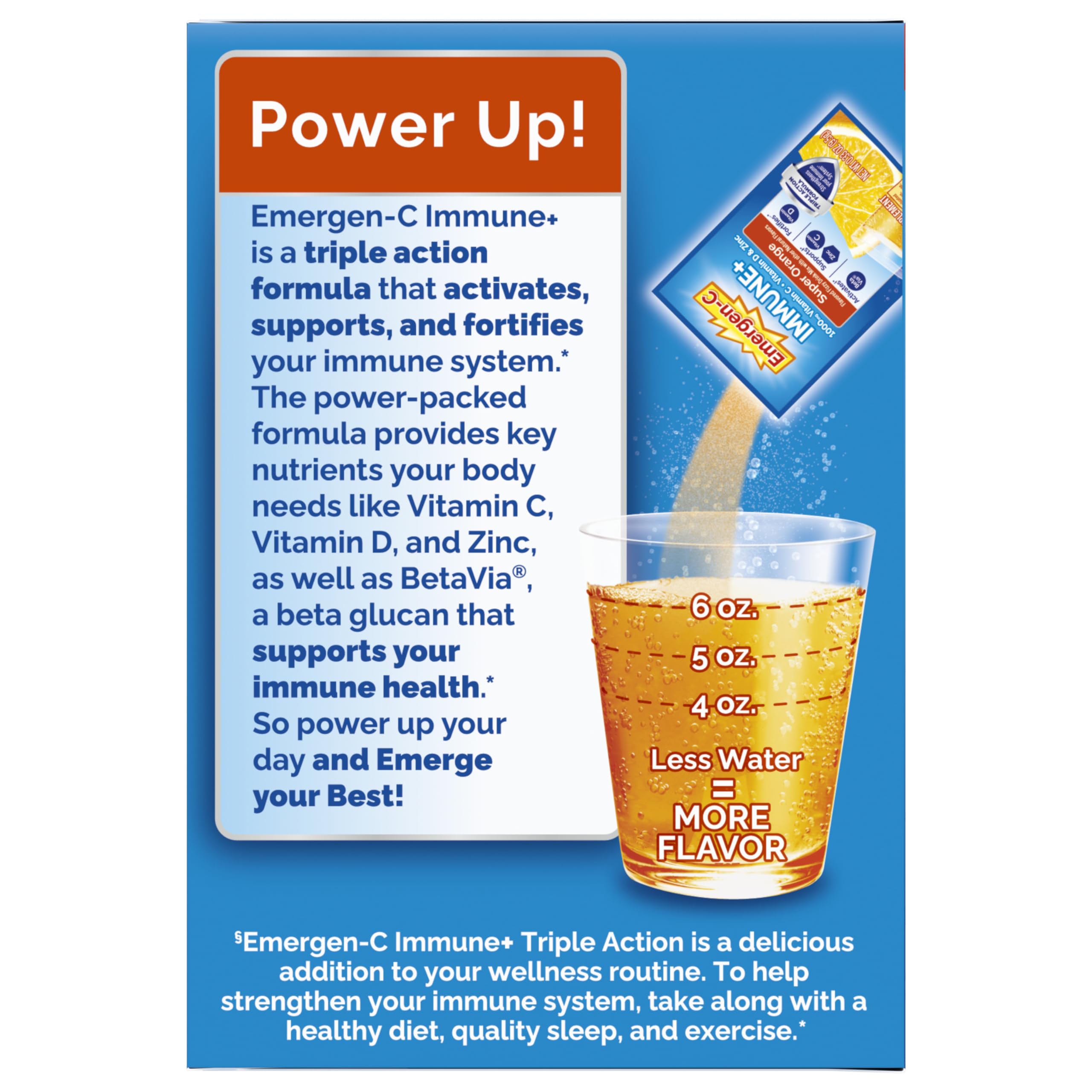 Zinc content in Emergen-C Immune+ Triple Action