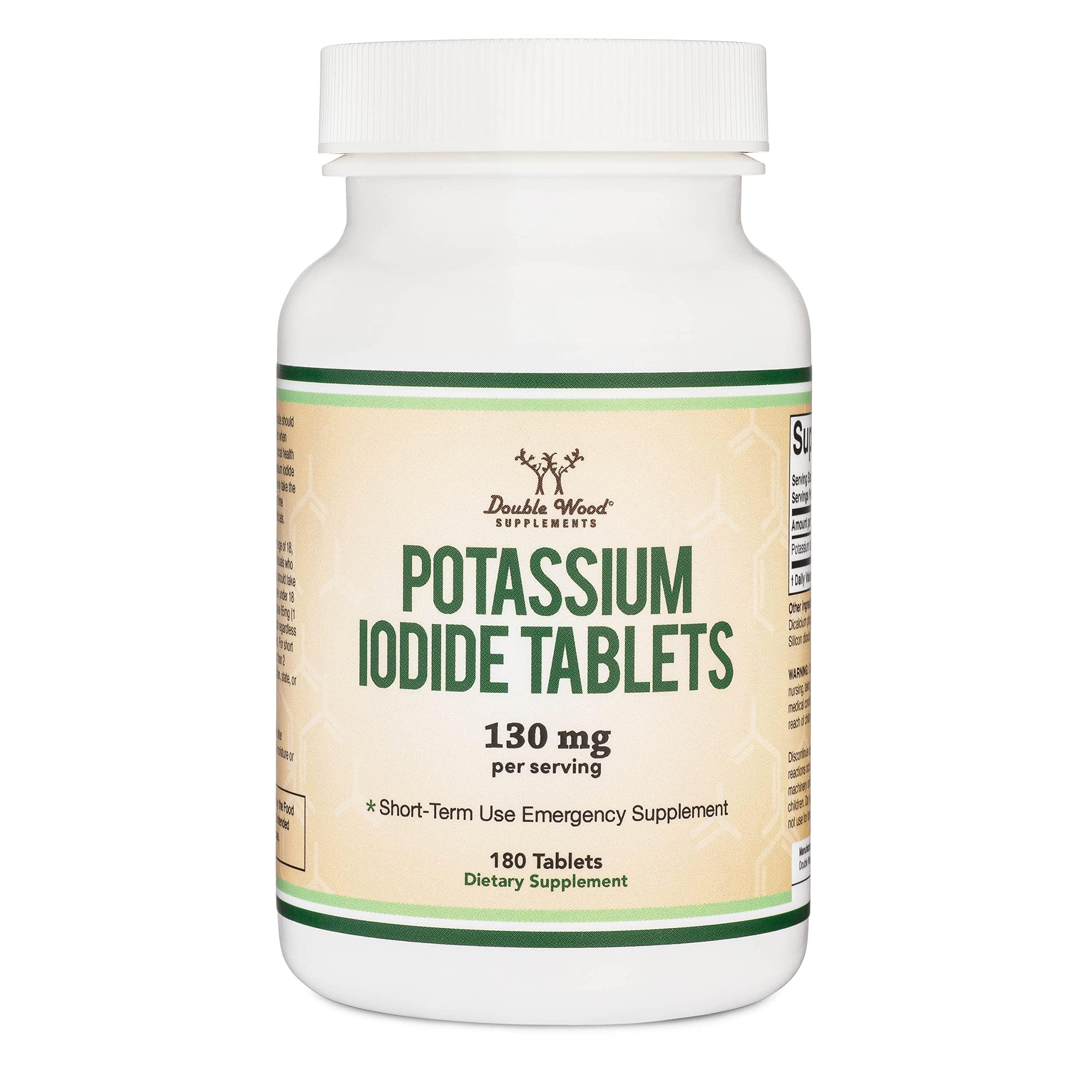Emergency preparedness kit featuring potassium iodide 130 mg tablets