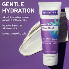 Emerita Pro-Gest Balancing Cream applied to chest or abdomen for rotation areas as directed