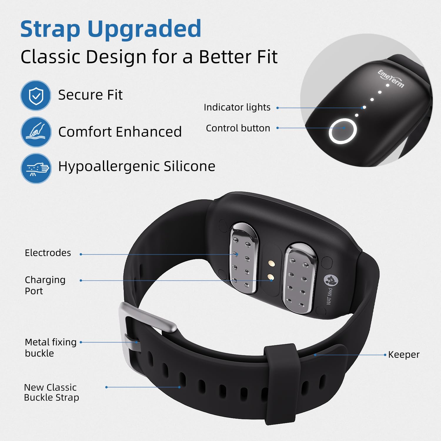 EmeTerm Fashion travel-use scene during flight showcasing on-the-go nausea relief