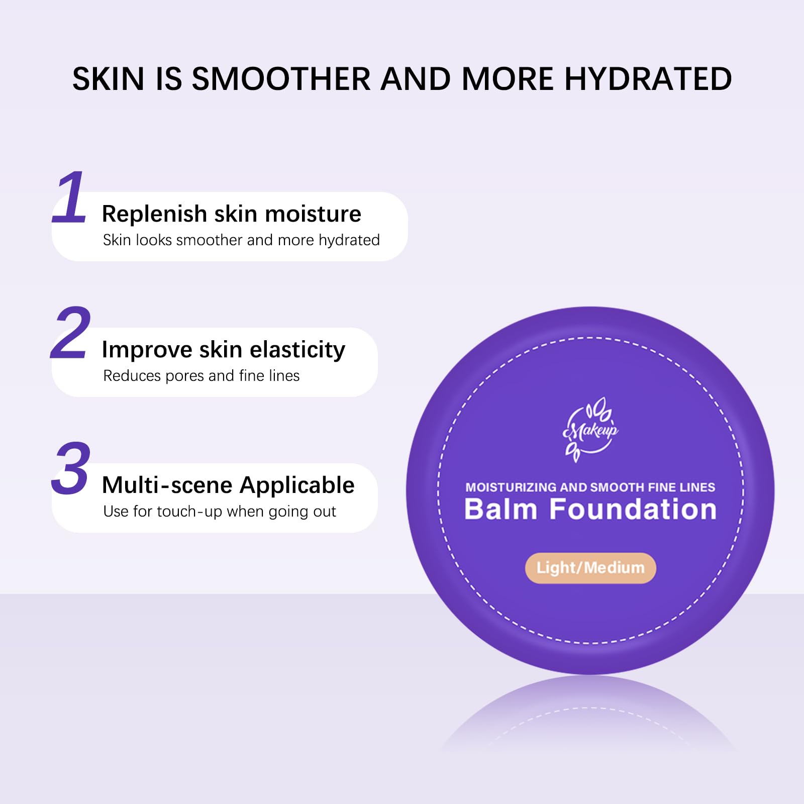 Emgmcp Balm Foundation peptide-infused blur smooths fine lines for smoother skin.