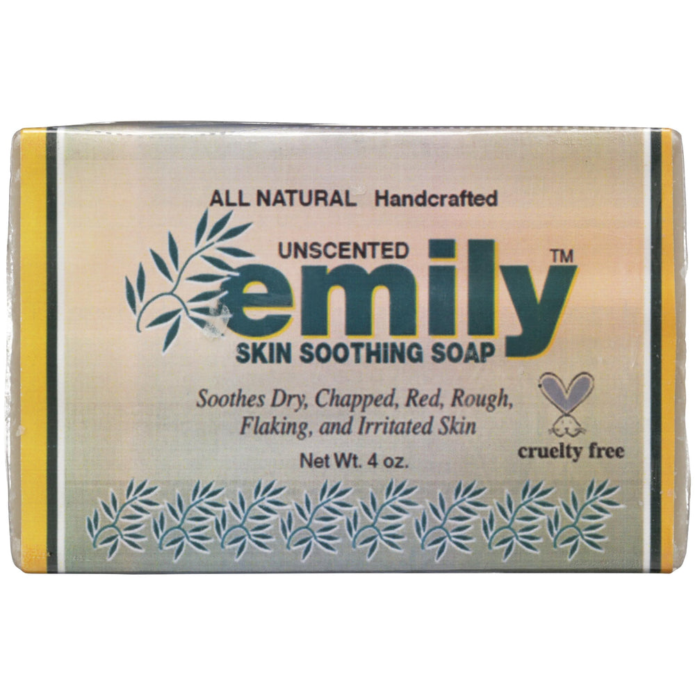 Emily Skin Soothing Soap unscented bar front view showing gentle cleansing