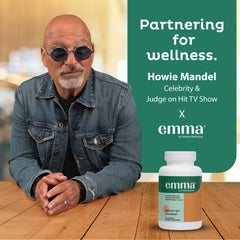 Emma Gut Health bottle pour shows easy to swallow capsules for daily use.
