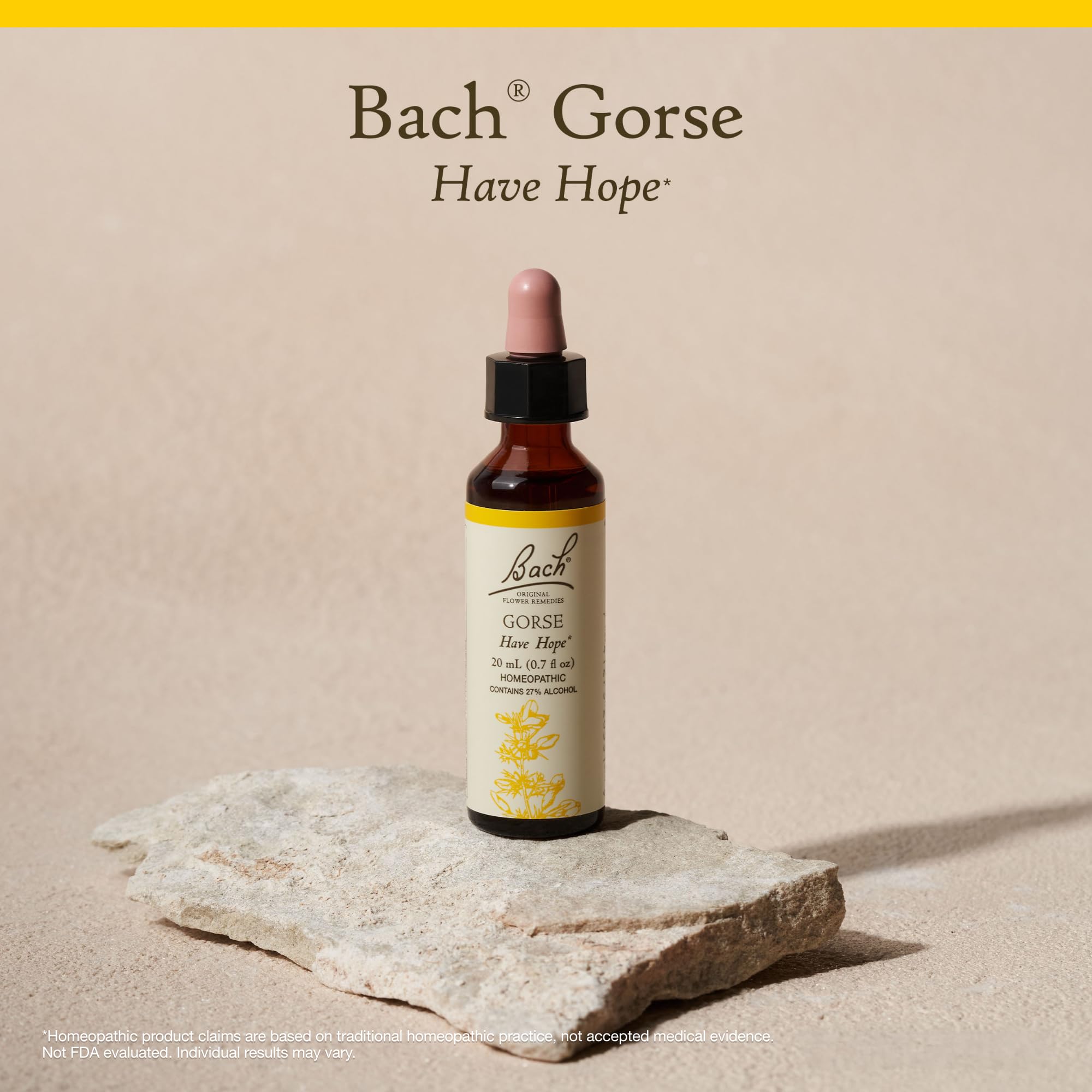 Dropper dosing of Bach Gorse remedy for emotional wellness