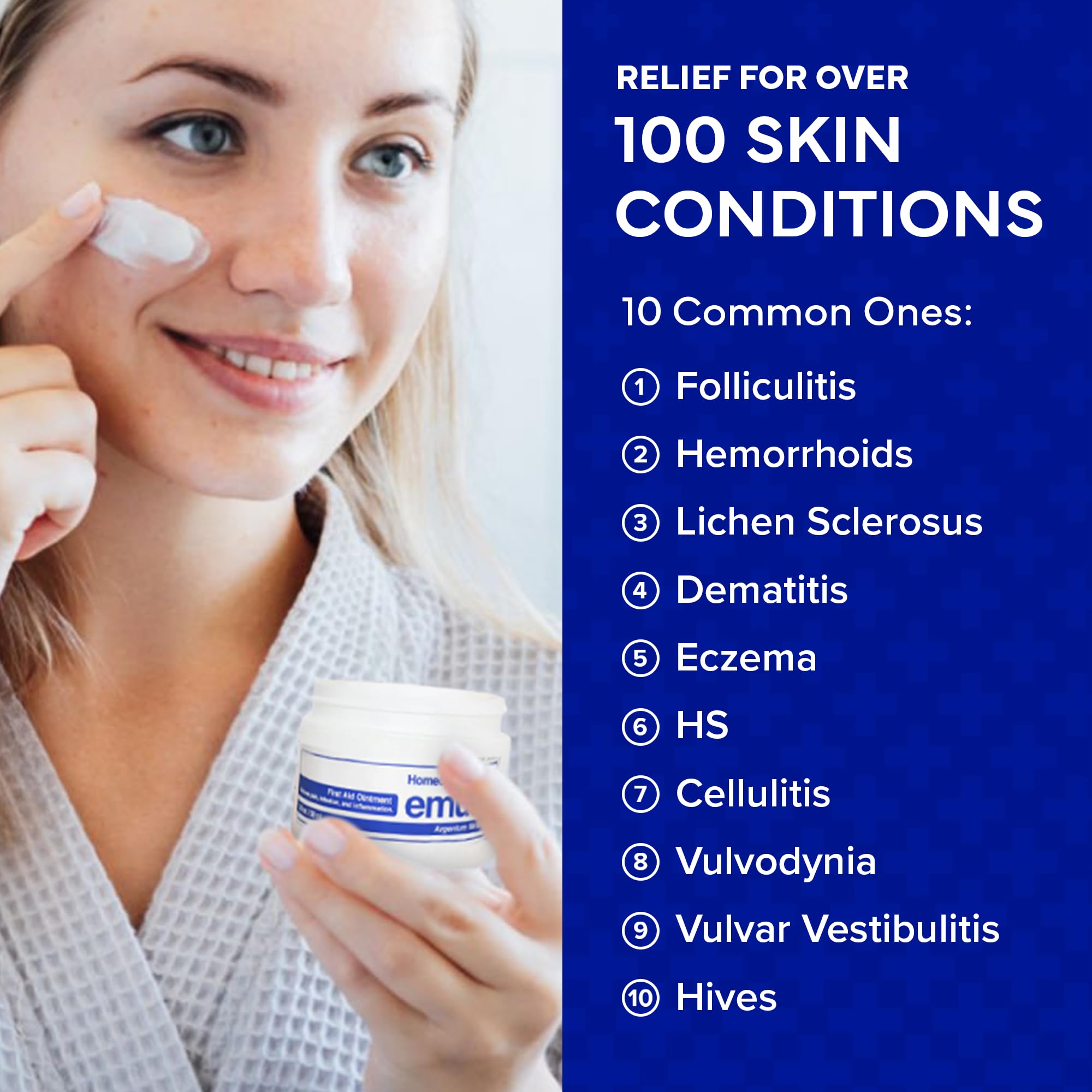 emuaid ointment left to absorb moment after application on irritated skin