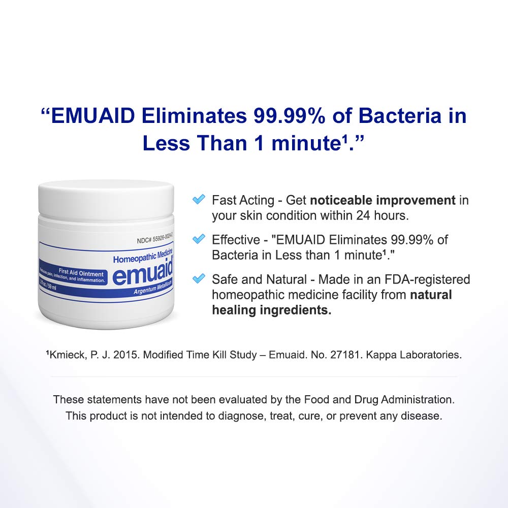 emuaid ointment dab-on area demonstrates gentle absorption on skin