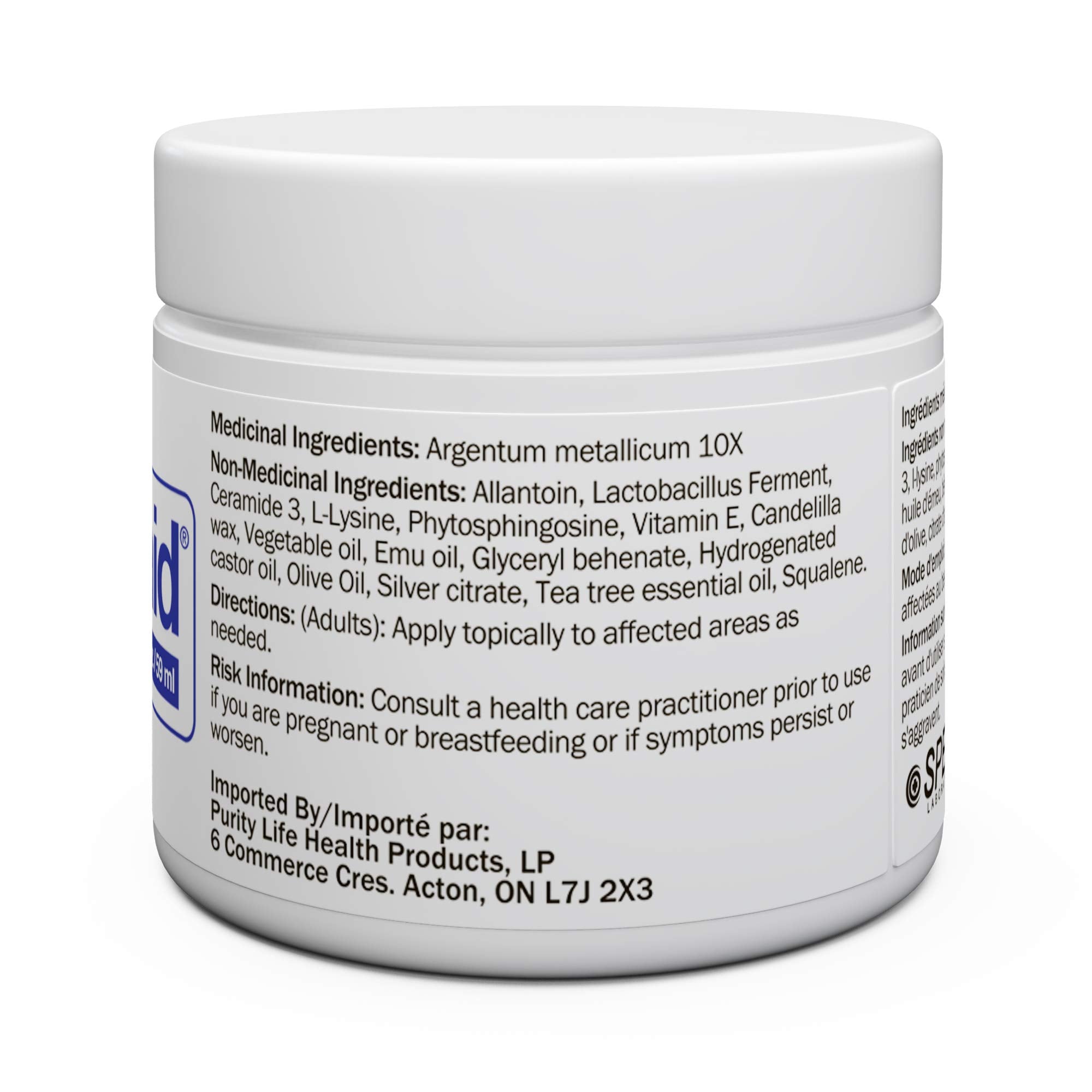 emuaid ointment jar back view showing compact packaging for travel