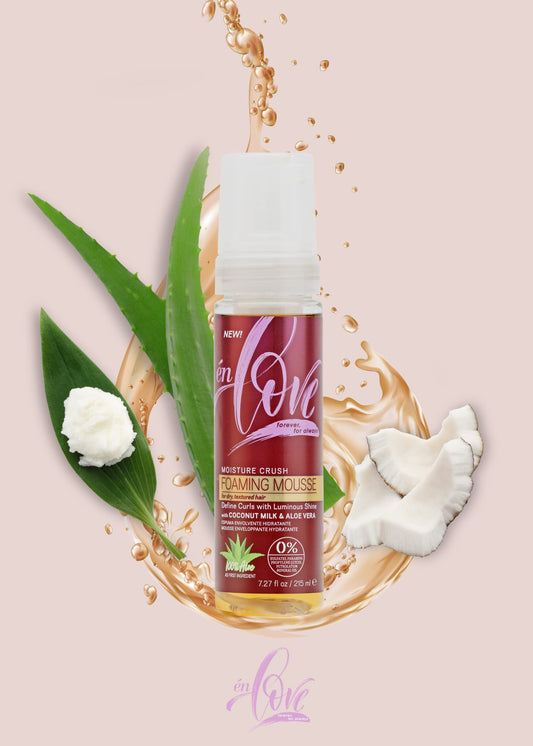 én Love Moisture Crush Foaming Mousse foam texture ready for styling