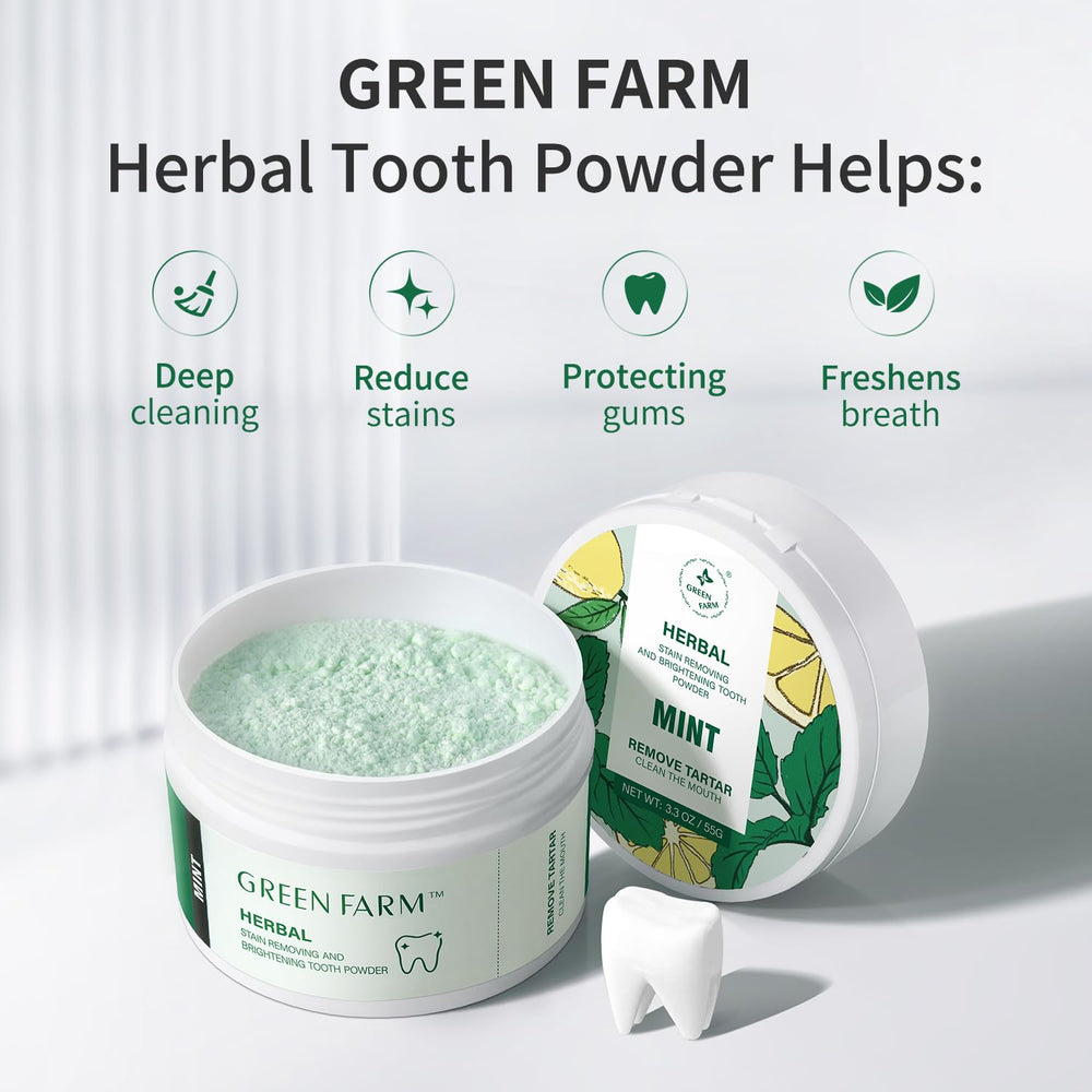 Enamel-safe whitening action of tooth powder illustration