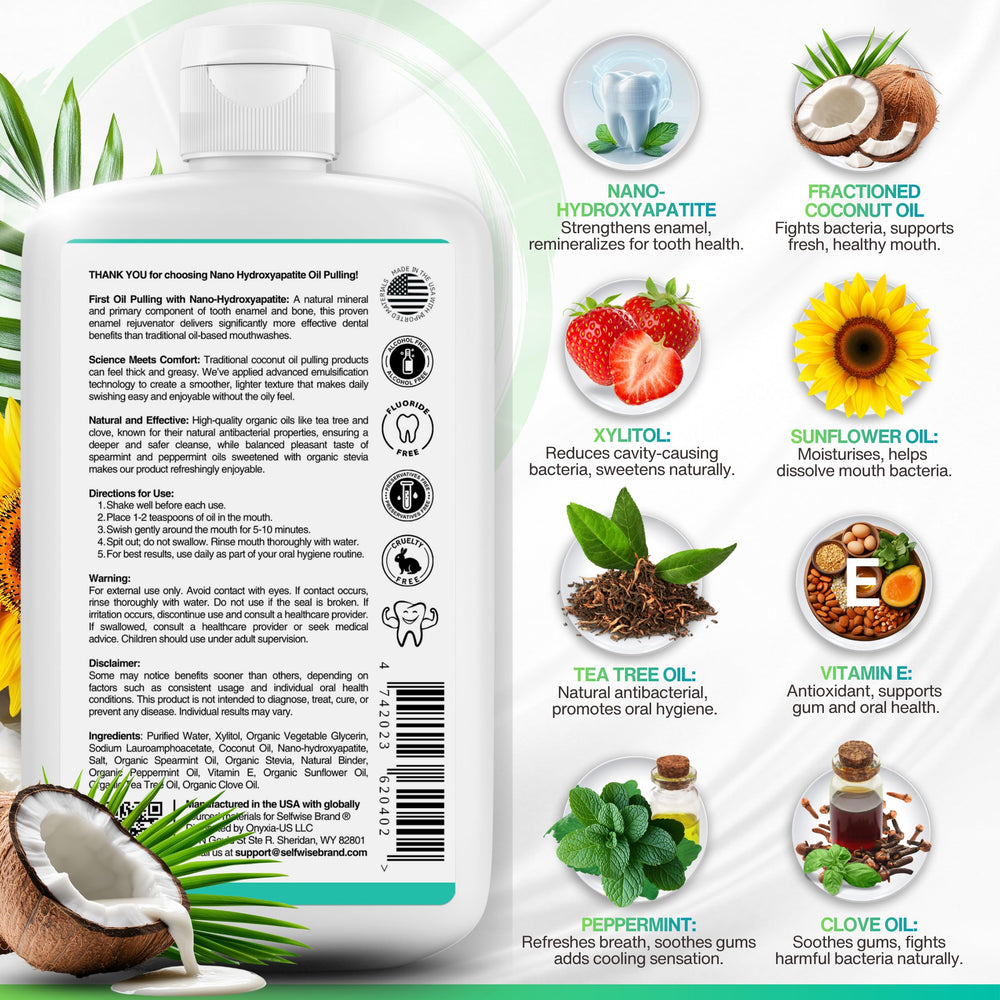 Infographic illustrating enamel-strength benefits of nano-hydroxyapatite