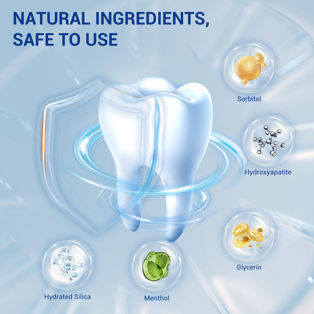 Graphic illustrating enamel protection with hydroxyapatite