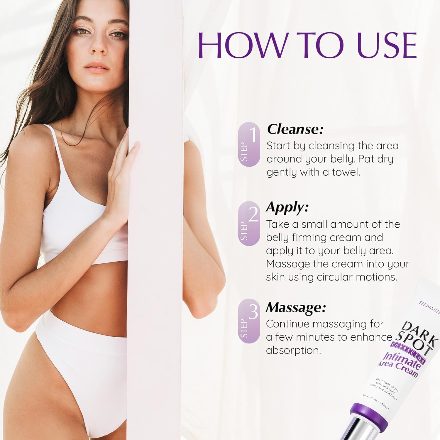 EnaSkin bikini area use for sensitive zones with even coverage.
