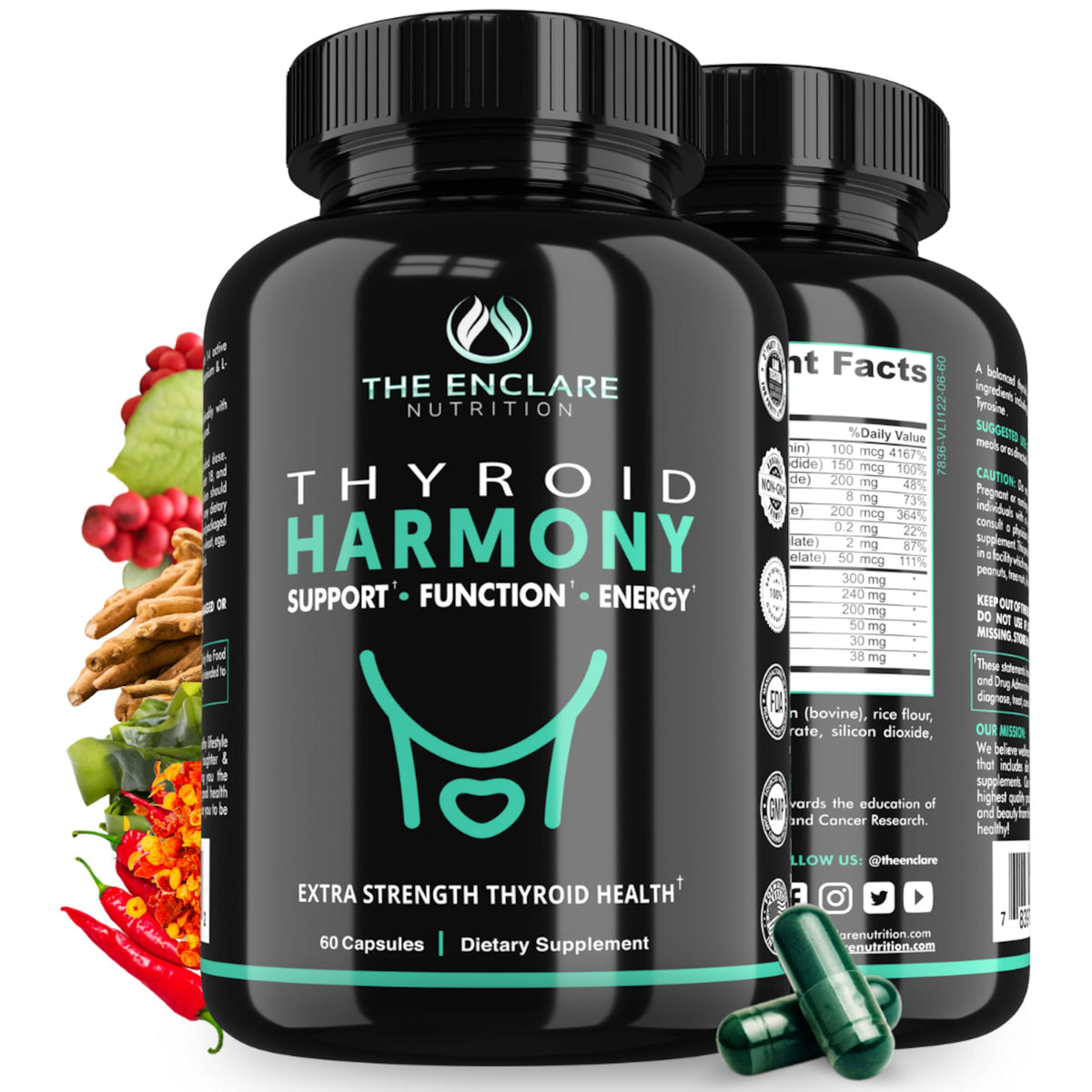 The Enclare Thyroid Harmony supplement bottle on white background