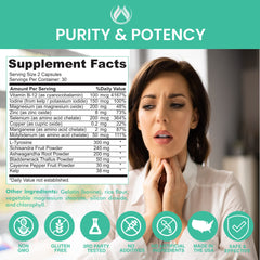 L-tyrosine capsules with vitamins and bottle