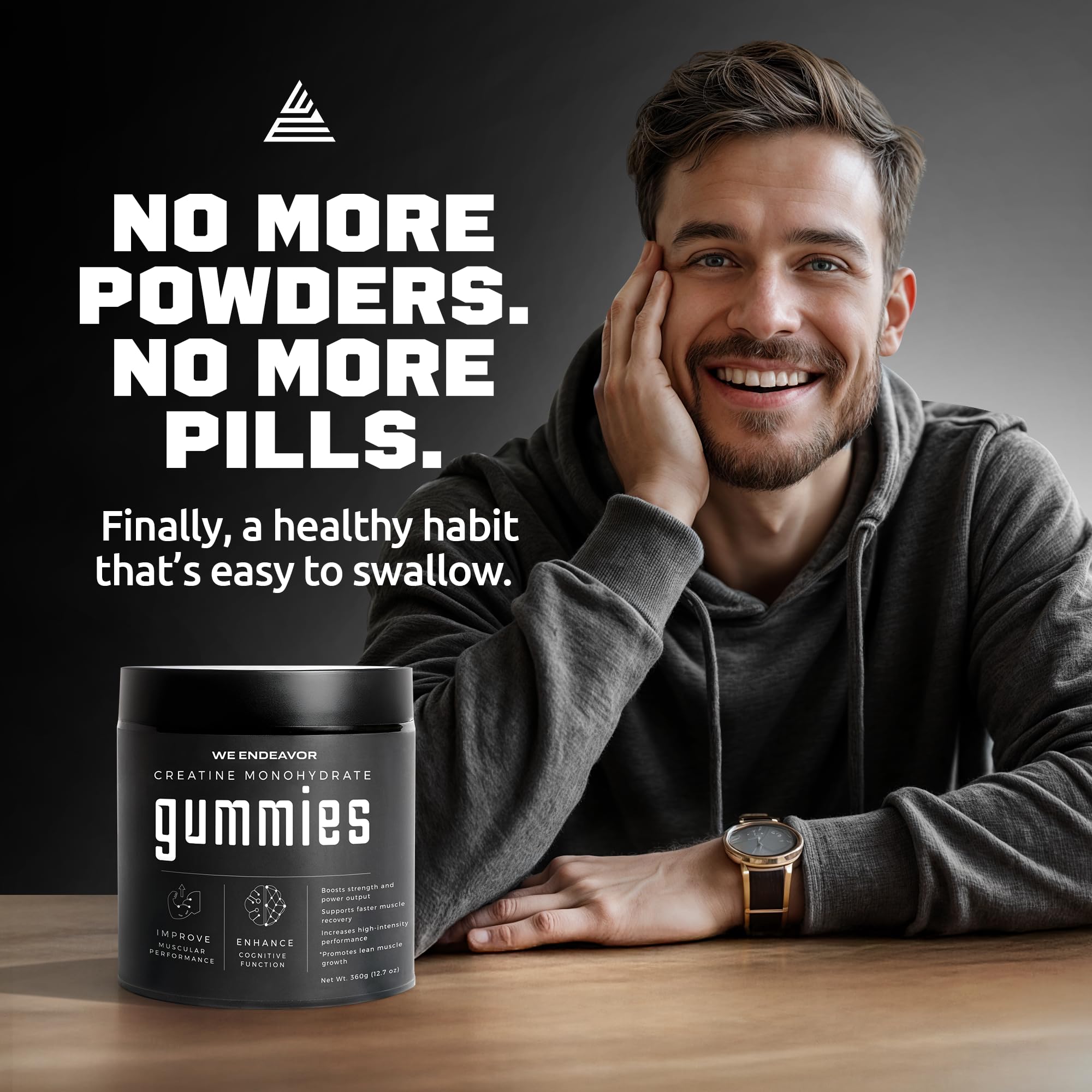 Nutrition facts panel for Endeavor Creatine Monohydrate Gummies