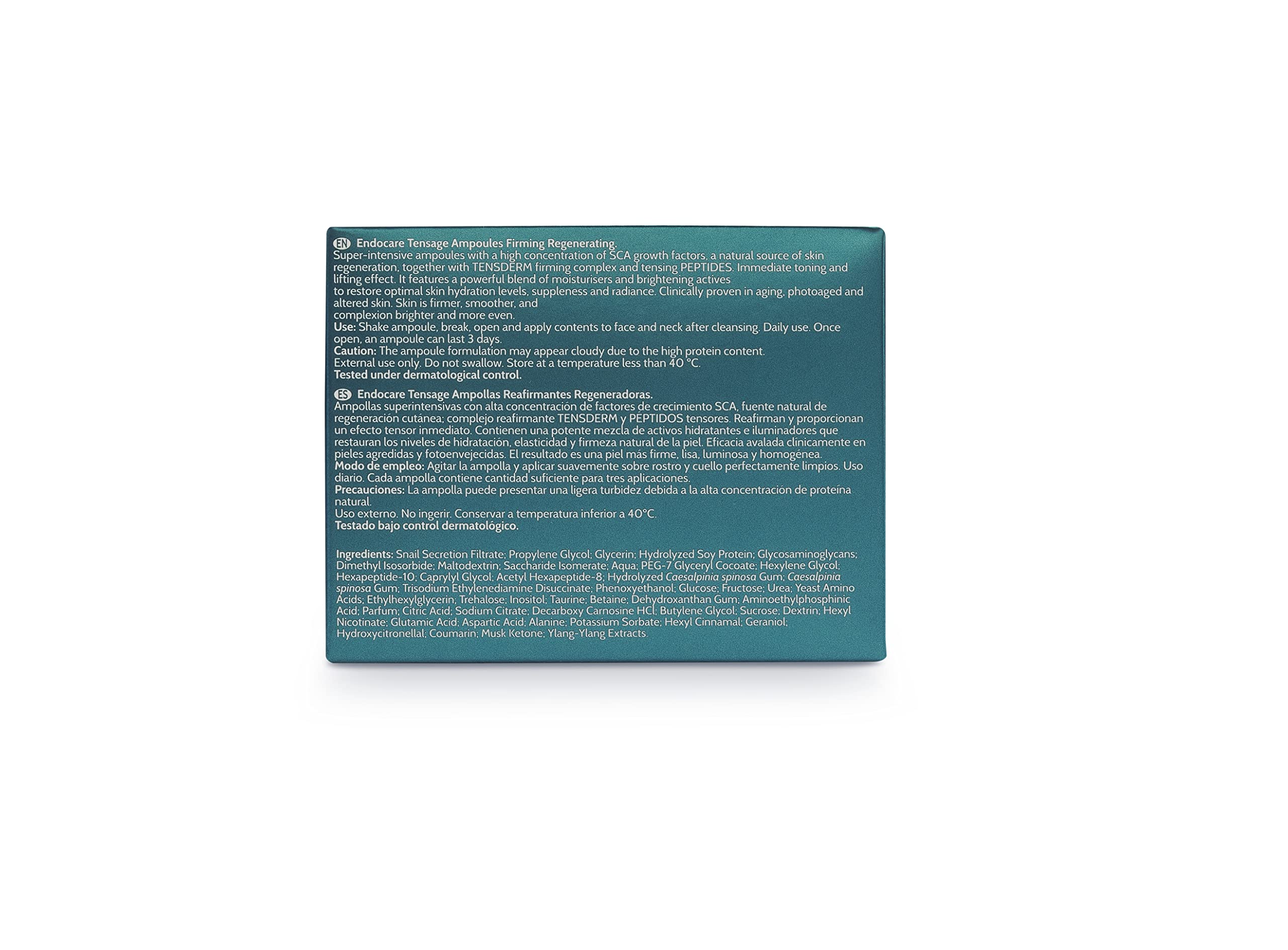 Endocare Tensage Concentrate SCA 50 packaging close-up