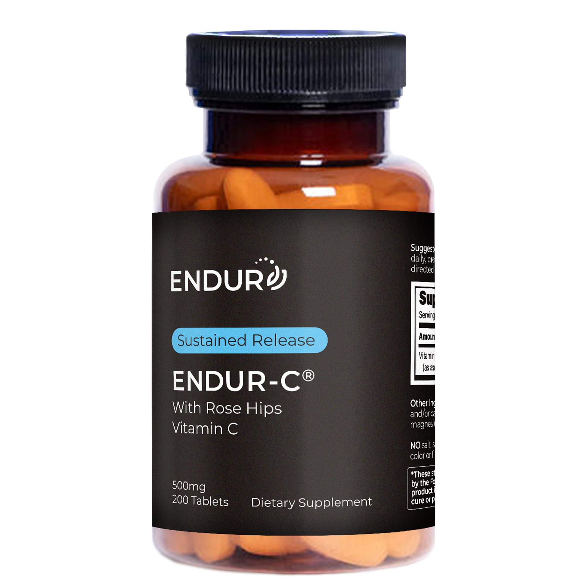 Endur-C Vitamin C bottle with Rose Hips – 500mg, 200 tablets