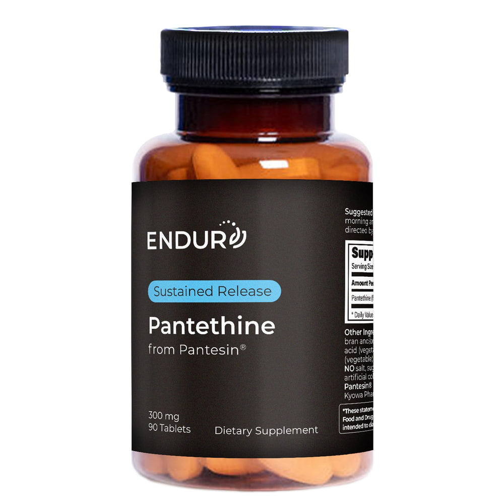 Endur Pantethine 300mg bottle with 90 tablets